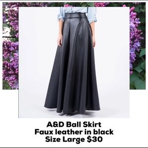 Agnes & Dora A&D Ball Skirt in black faux leather